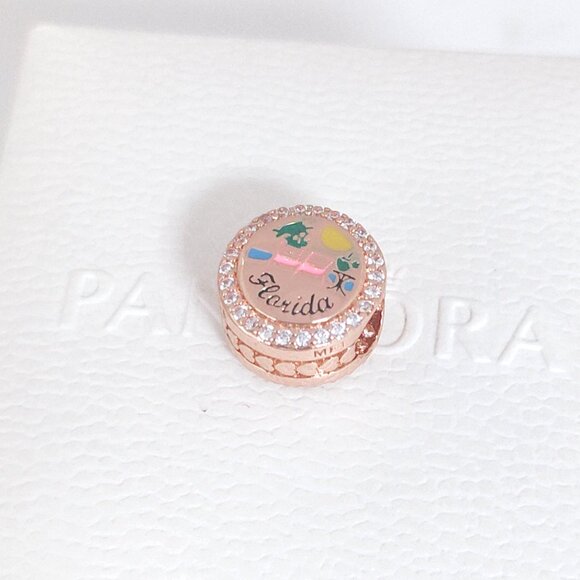 Pandora Beach Flamingo Florida Exclusive Bead Charm Rose Gold Plated with box - Picture 4 of 10